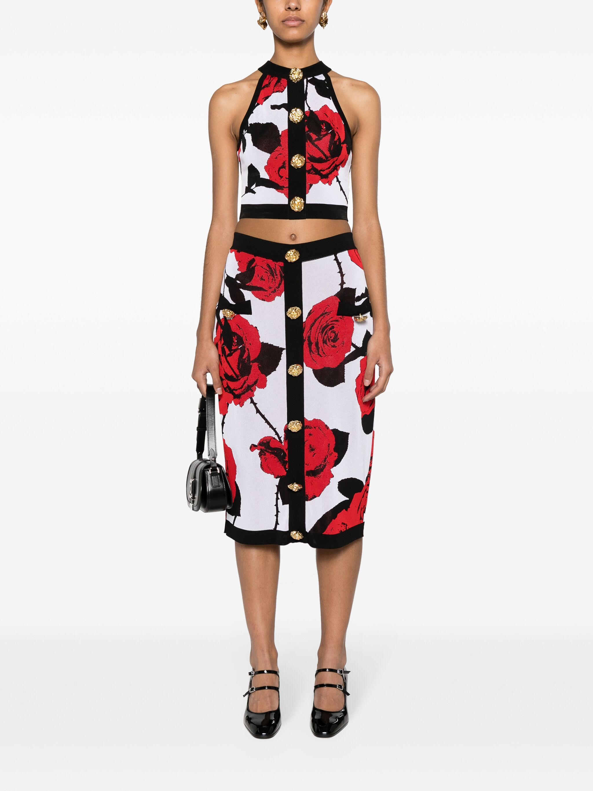 Balmain o1s1wg110125 Floral Midi Skirt in Multicolor Size 30" / US 8 / IT 44 - 2 Thumbnail