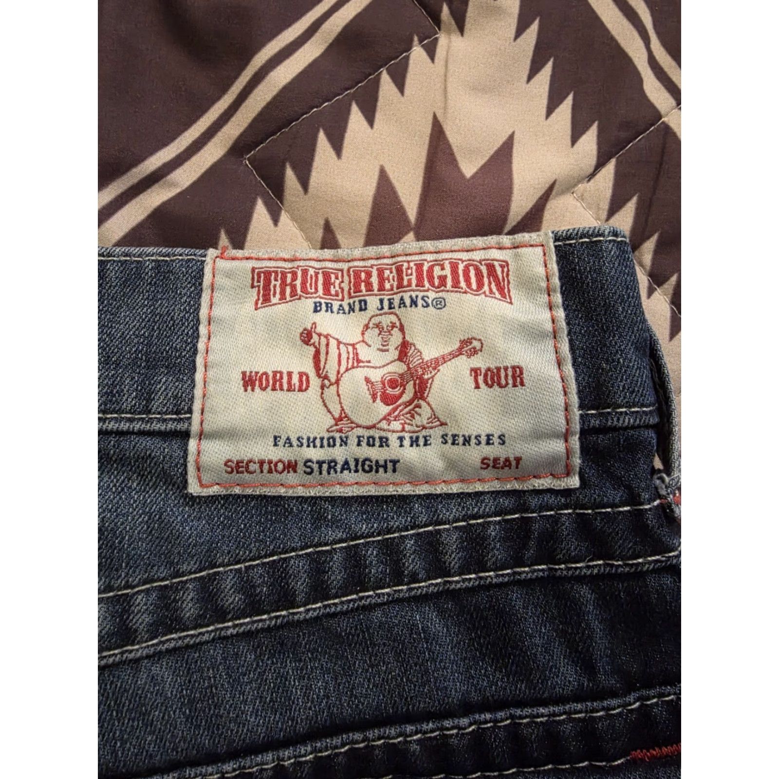 True Religion True Religion Jeans Men's Size 34 Straight Flap Pocket Blue NICE EUC Size US 35 - 4 Thumbnail