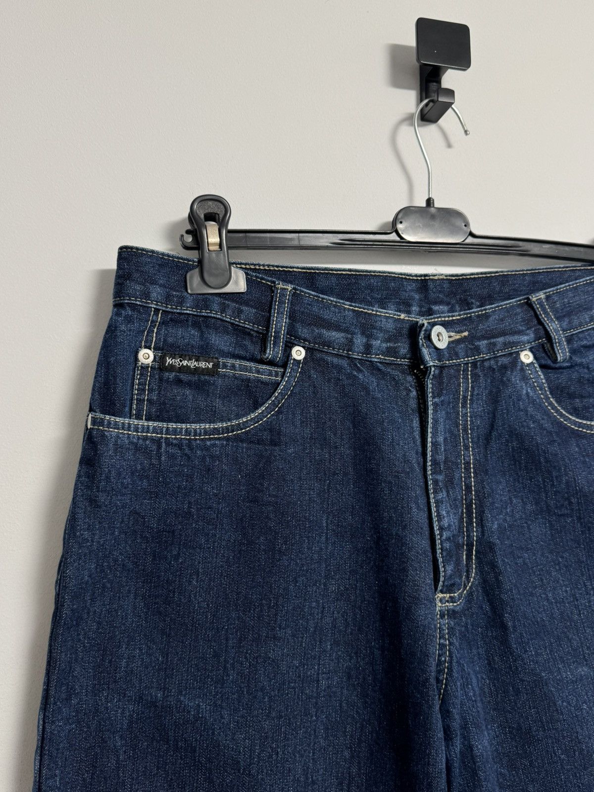 Yves Saint Laurent Vintage Yves Saint Laurent YSL Navy Blue Denim Jeans Pants Size US 32 / EU 48 - 9 Thumbnail