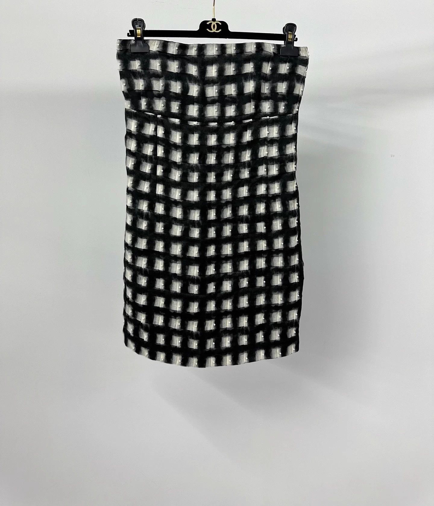 Chanel Chanel Black Detailed Pearl Strapless Tulle Dress Size S / US 4 / IT 40 - 4 Thumbnail