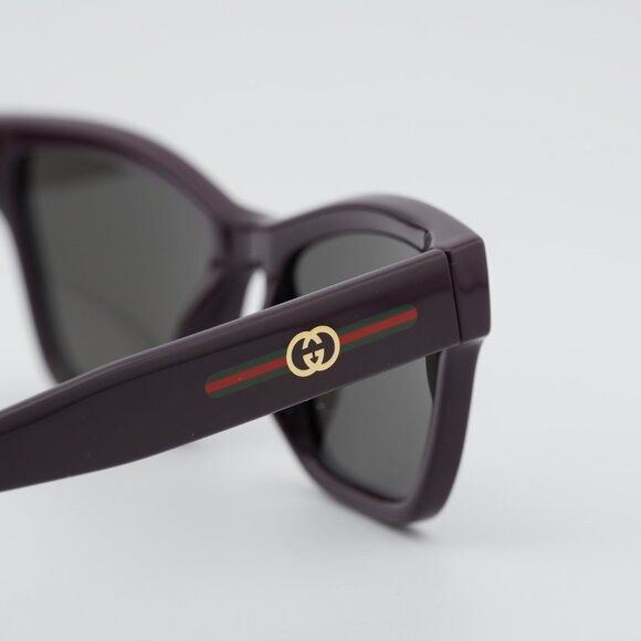 Gucci Gucci GG1982S 003 Sunglasses Shiny Dark Purple Cat Eye Frame Size ONE SIZE - 5 Thumbnail