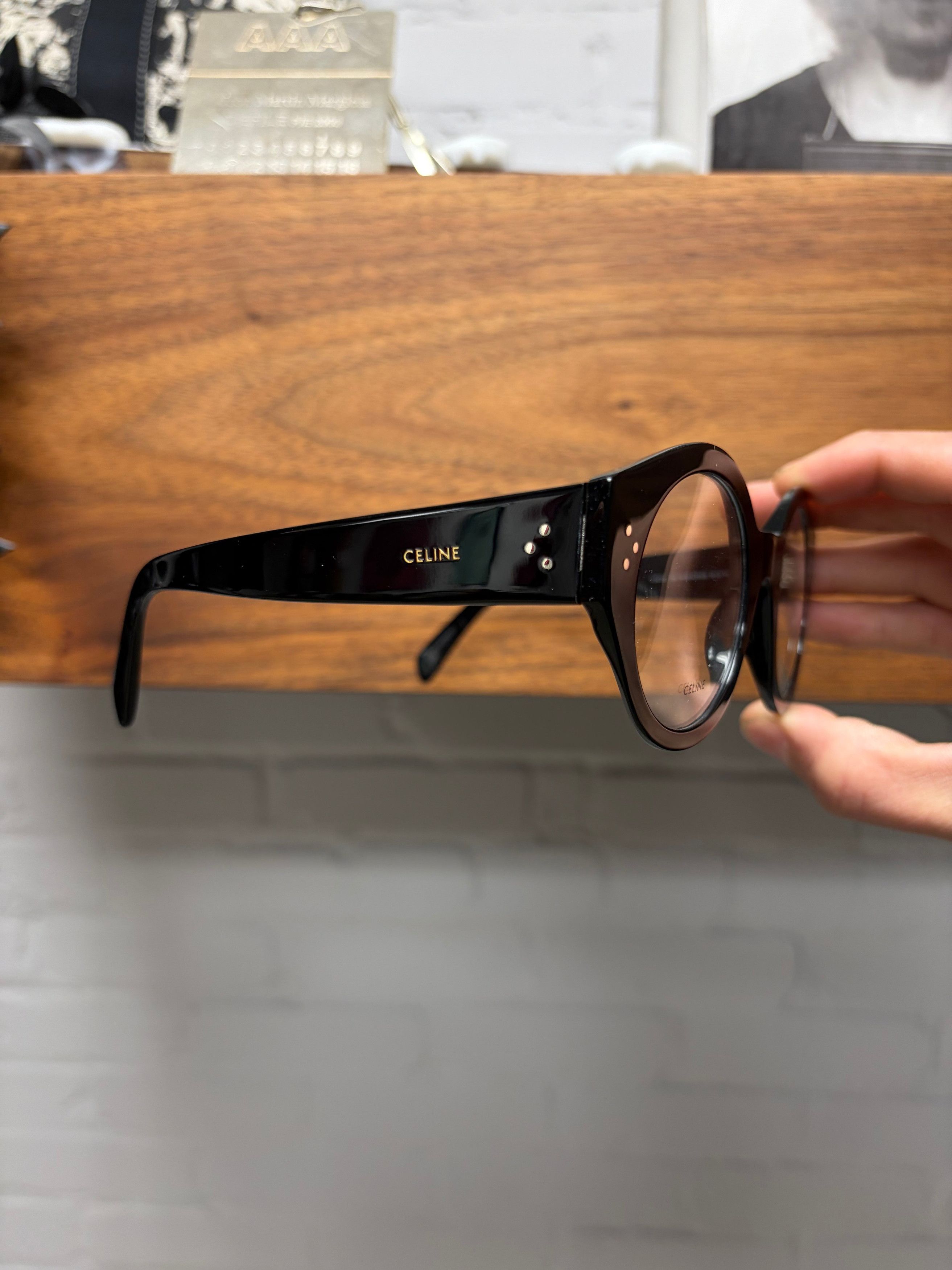 Celine Celine ‘CL501231’ Rounded Black Acetate Optical Glasses Size ONE SIZE - 2 Thumbnail