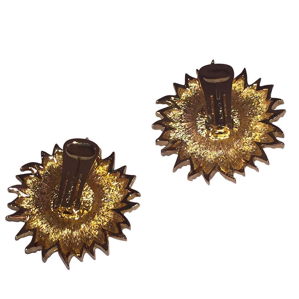 Dior Massive Christian Dior Flower Rhinestone Earrings Size ONE SIZE - 4 Thumbnail