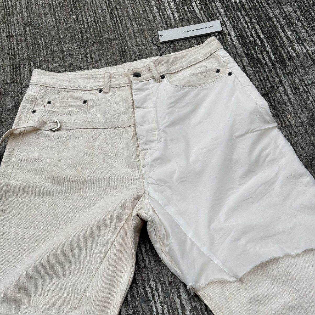 Rick Owens Drkshdw Rick Owens DRKSHDW Milk Collapse Cropped Jeans Size US 31 - 8 Thumbnail