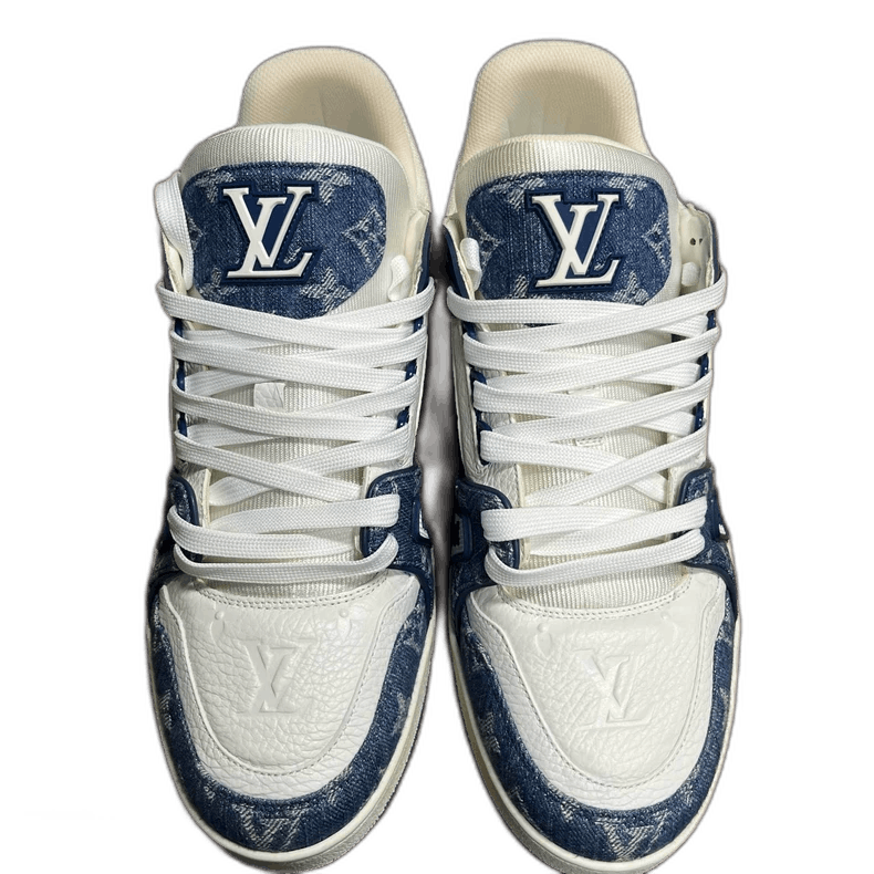 Louis Vuitton Louis Vuitton Blue White Low Top Sneakers Size US 8.5 / EU 41-42 - 1 Thumbnail