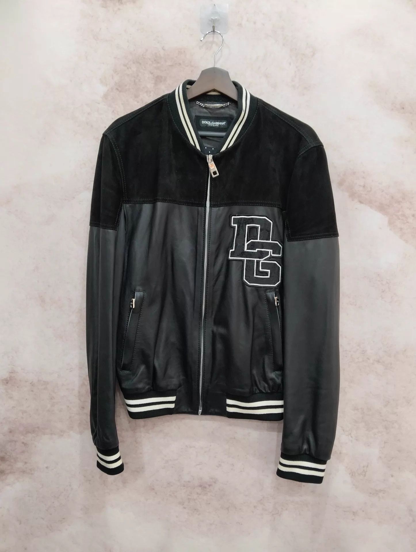 Dolce & Gabbana Black Bomber Jacket with Logo Detail Size US M / EU 48-50 / 2 - 1 Thumbnail