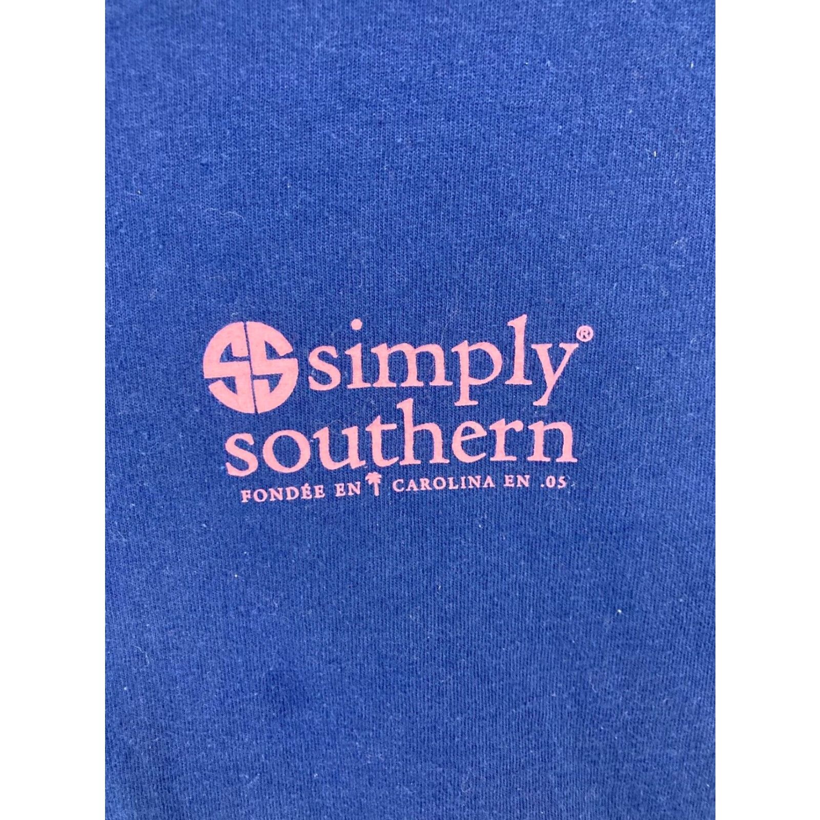 Alife Simply Southern Women's Long Sleeve T-Shirt XL Blue Floral Graphic Print Casual Crew Neck Size XL / US 12-14 / IT 48-50 - 5 Thumbnail