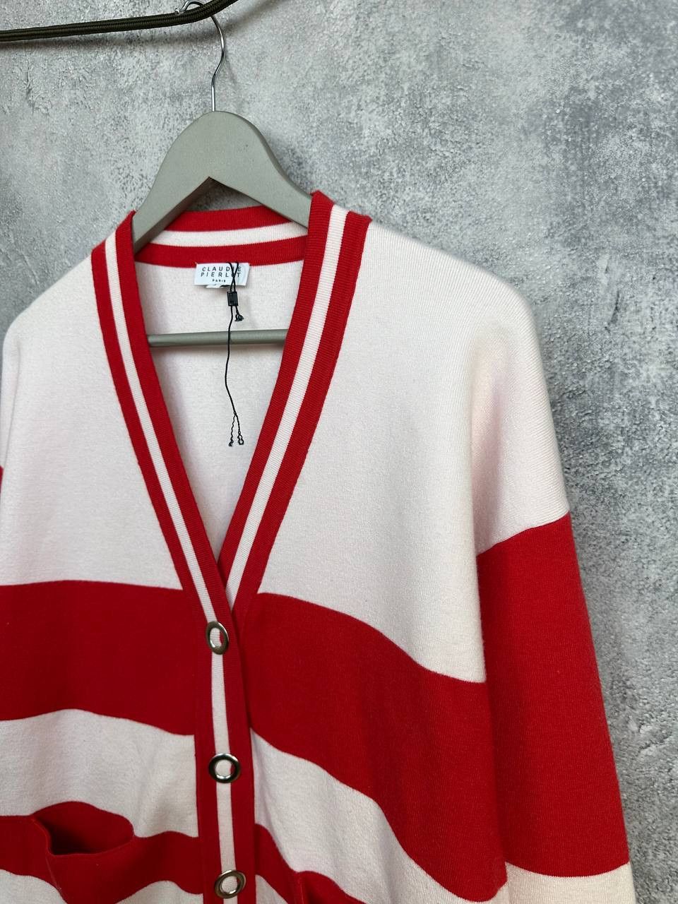Other Claudie Pierlot Striped Knit Cardigan Sweater Button-Up Size M / US 6-8 / IT 42-44 - 6 Thumbnail