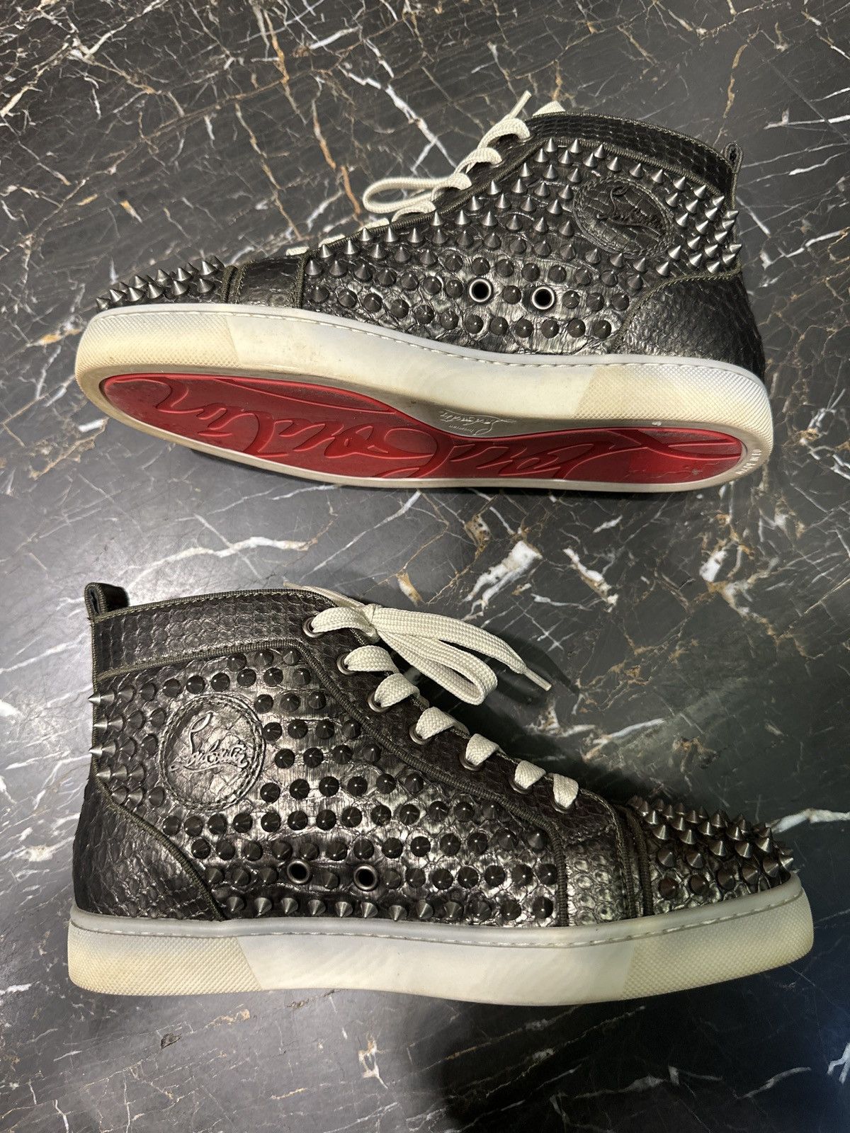 Christian Louboutin Christian Louboutin High top Python sneaker Size US 6.5 / EU 39-40 - 2 Thumbnail