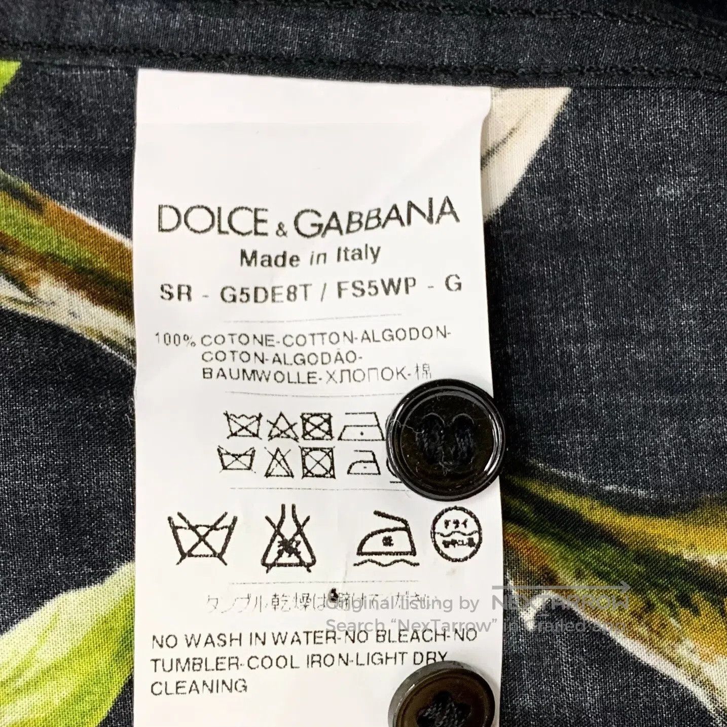 Dolce & Gabbana Dolce Gabbana size 37 Black Floral Bird Print Cotton Colla Size US M / EU 48-50 / 2 - 6 Thumbnail
