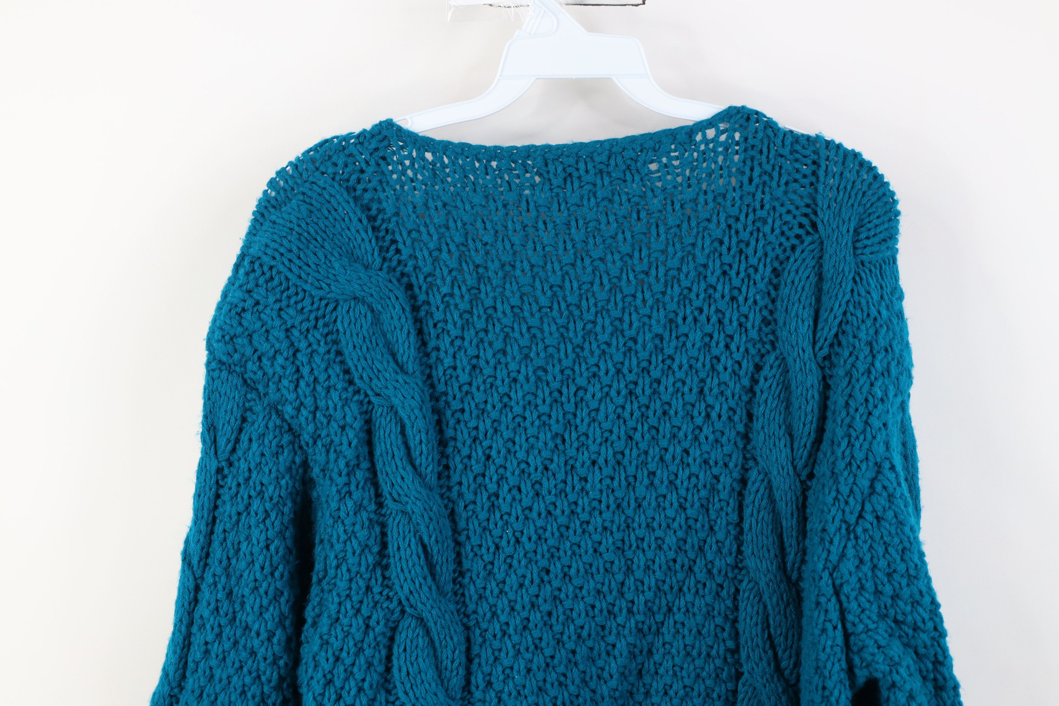 Vintage Vintage 90s Streetwear Crochet Cable Knit Fisherman Sweater Size L / US 10 / IT 46 - 9 Thumbnail