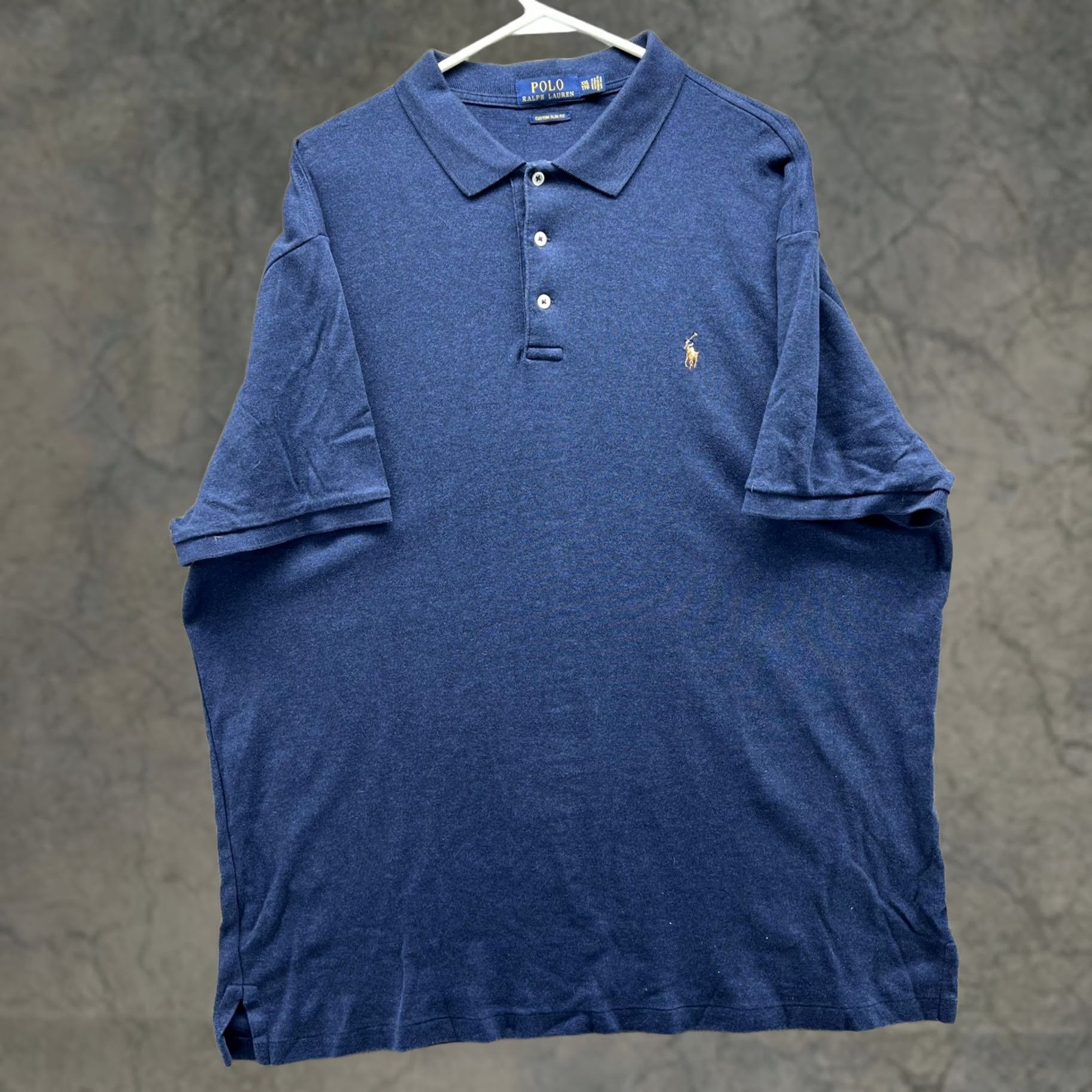 Polo Ralph Lauren Polo Ralph Lauren Polo Shirt Mens 2XL Blue Solid Pony Logo Slim Fit Shirt Size US XXL / EU 58 / 5 - 1 Thumbnail