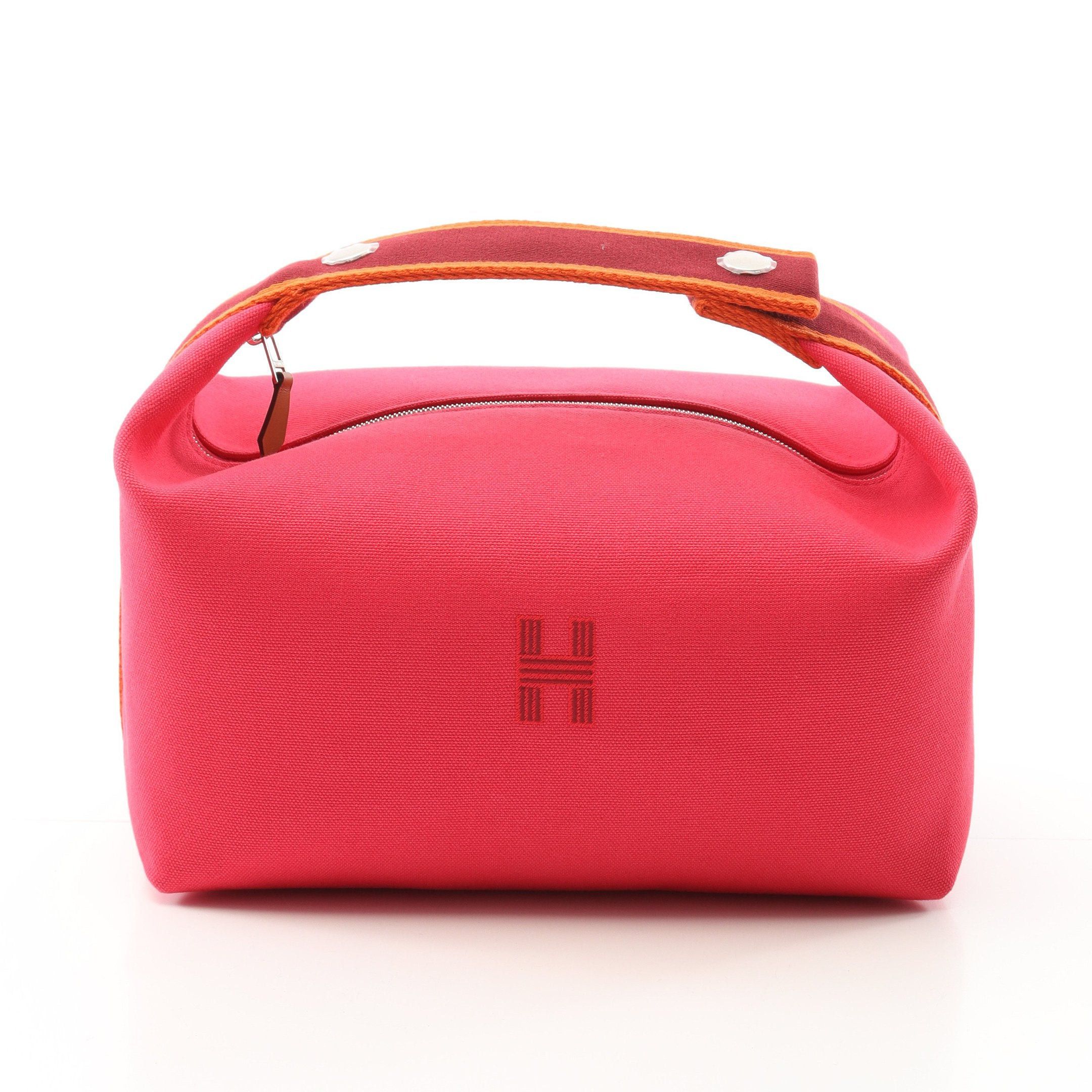 Hermes Hermes Bride A Brac Gm Hibiscus Handbag Canvas Pink Purple Bordeaux Orange Silver Hardware Size ONE SIZE - 1 Thumbnail