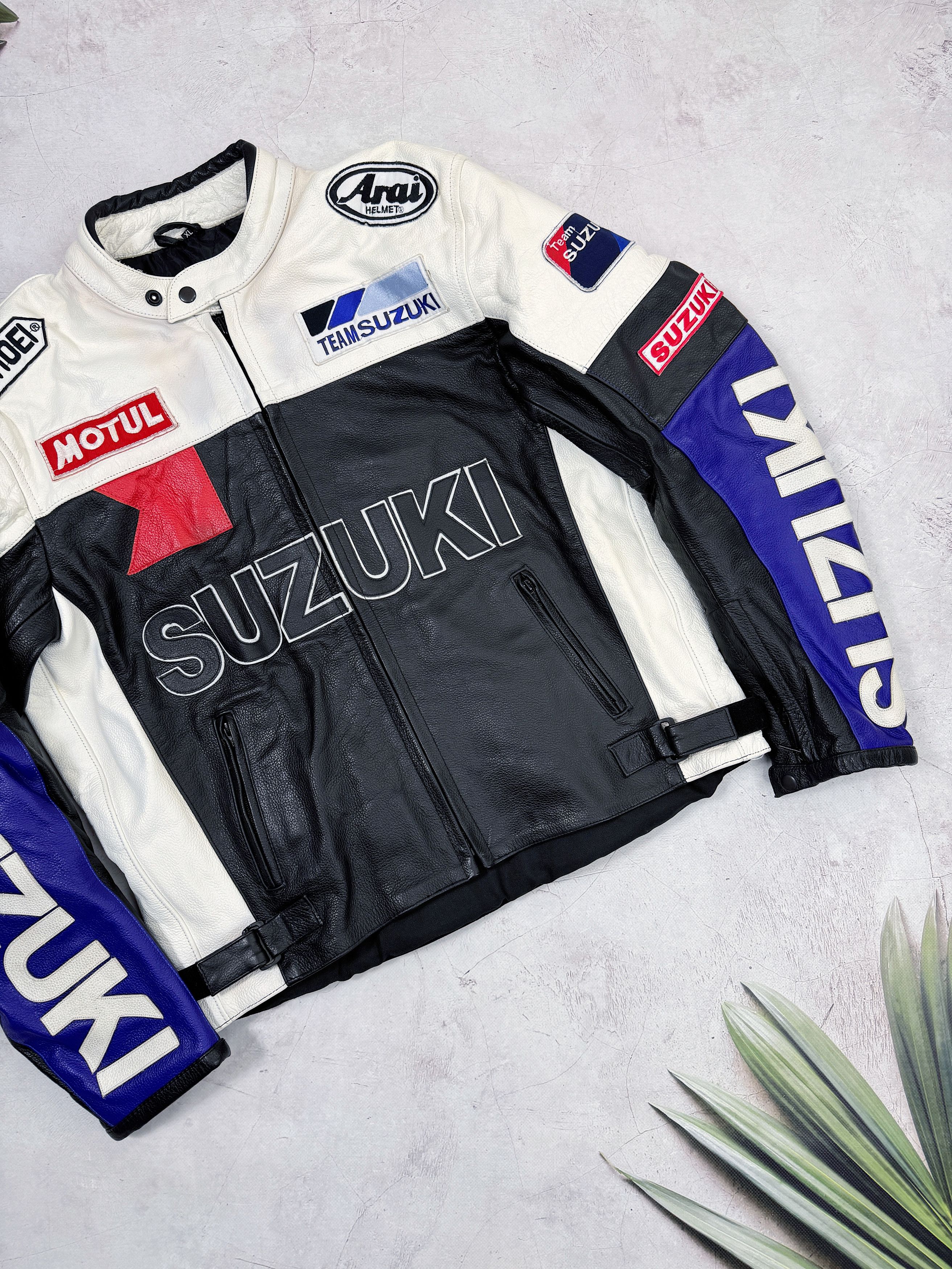 Other Vintage Suzuki Leather Jacket Moto Racing Motul Arai Helmet Size US XL / EU 56 / 4 - 4 Thumbnail