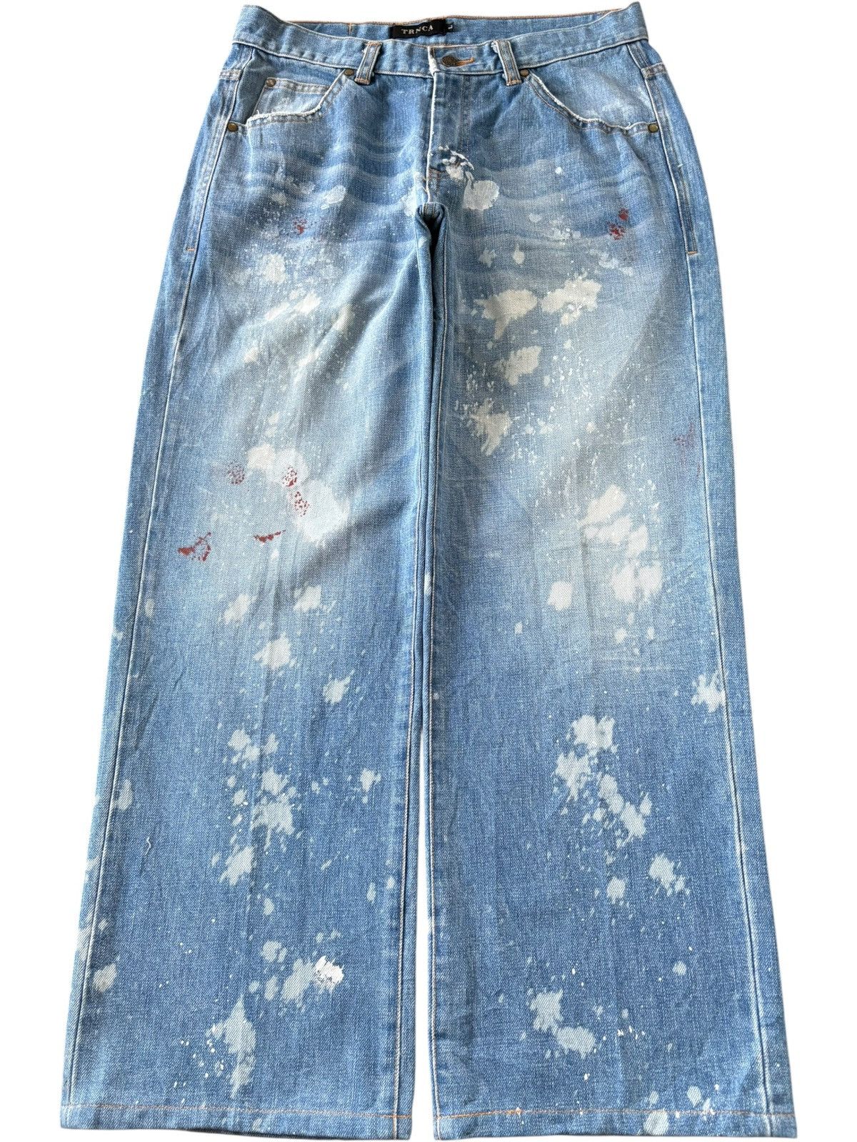 Helmut Lang Vintage Japanese Brand Painted Splattered Baggy Jeans Size US 32 / EU 48 - 1 Thumbnail
