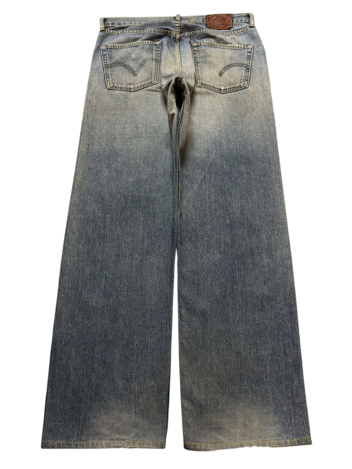 Levi's Vintage 90s Levis 503 Blue Faded Wash Whisker Wide Leg Baggy Size US 34 / EU 50 - 2 Thumbnail