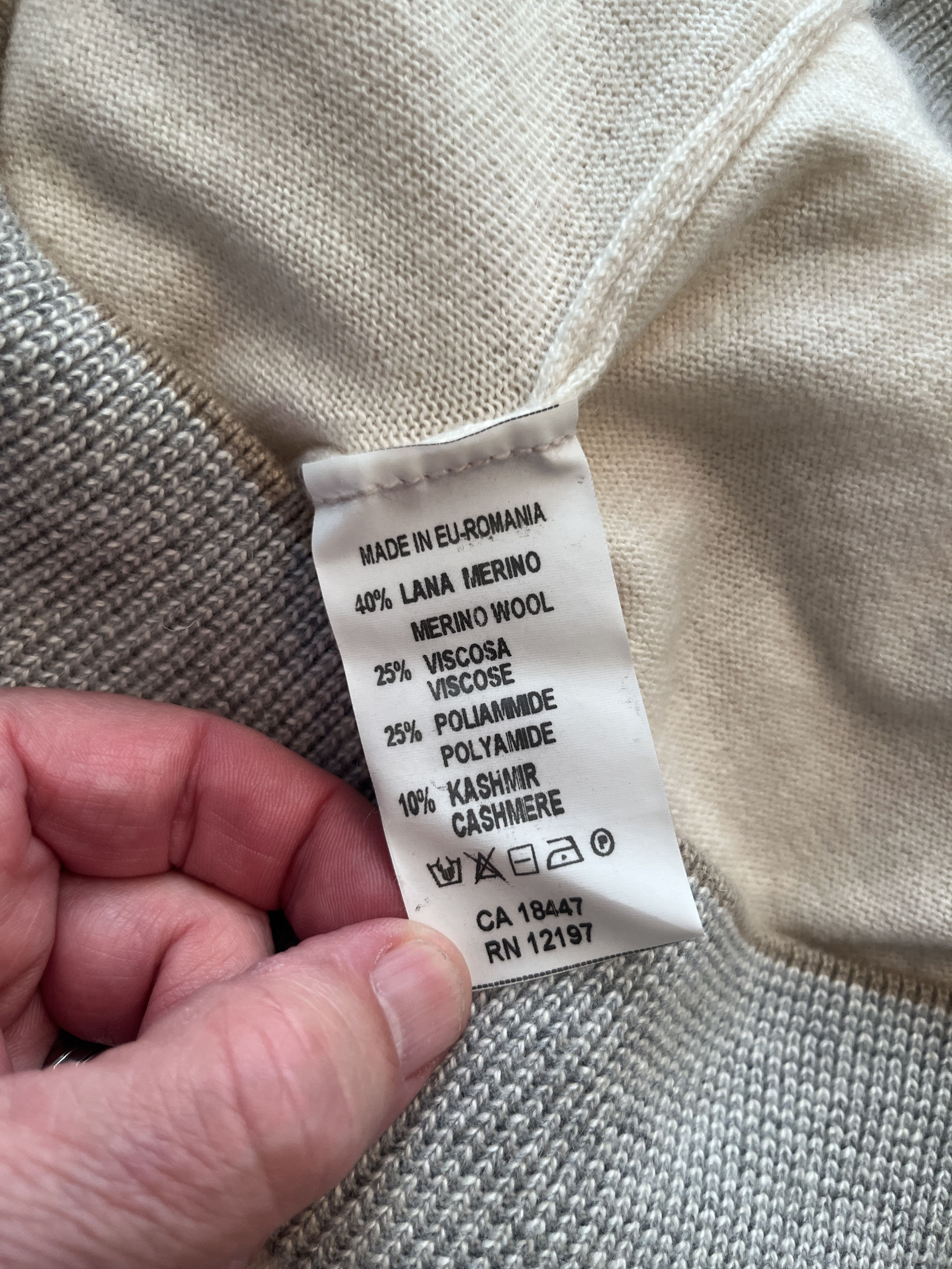 Vintage Codice Italian Merino Wool Cashmere 1/4 Zip Sweater 52 Size US L / EU 52-54 / 3 - 8 Thumbnail
