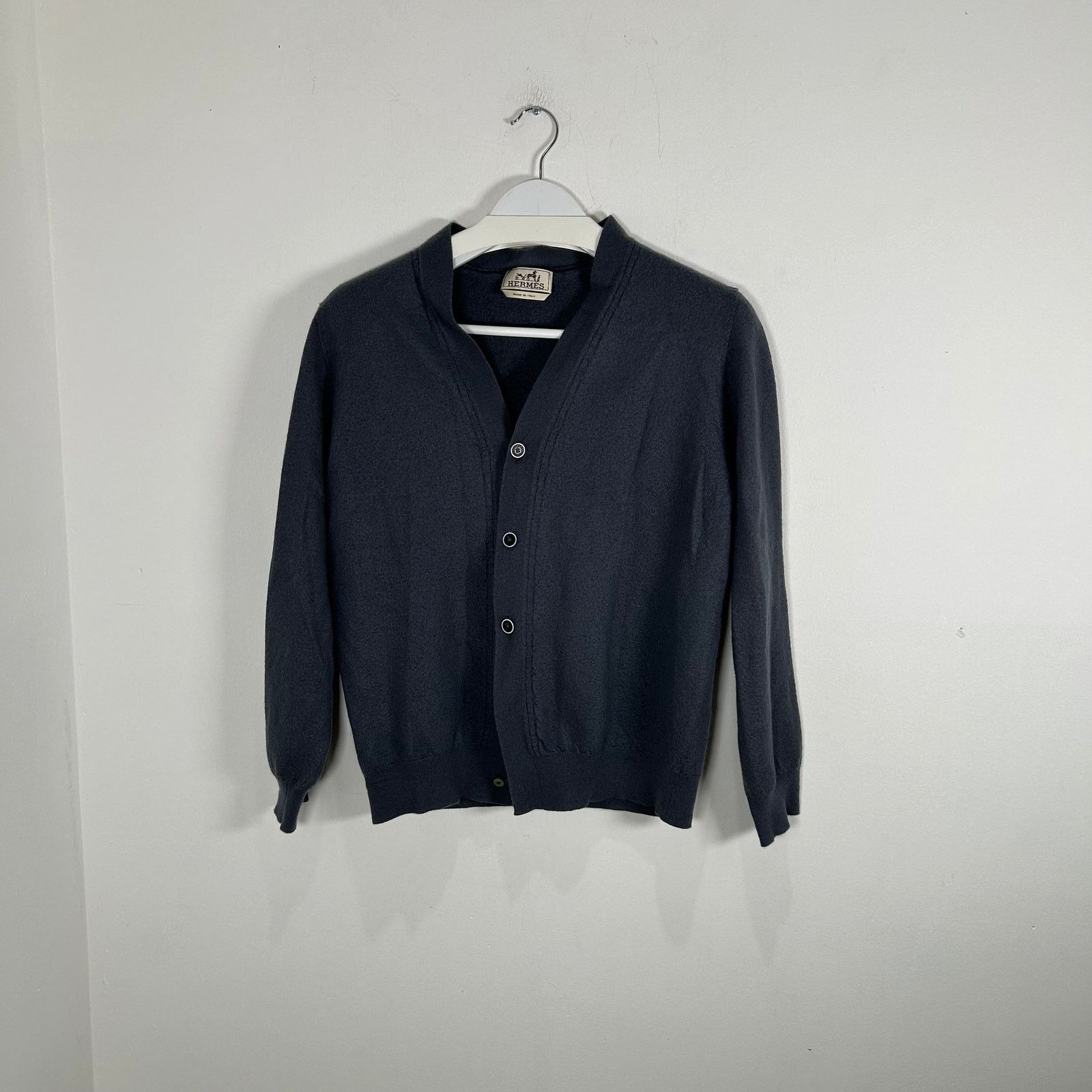 Hermes Hermes Grey Cashmere Button-Up Sweater Size S Size S / US 4 / IT 40 - 1 Thumbnail