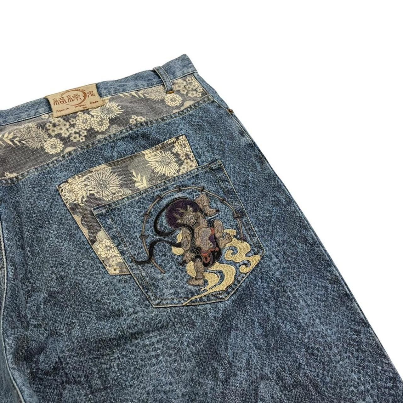 Karakuri Tamashii Karakuri Tamashii Embroidered Japanese Denim Shorts W 51 Size US 44 / EU 60 - 4 Thumbnail