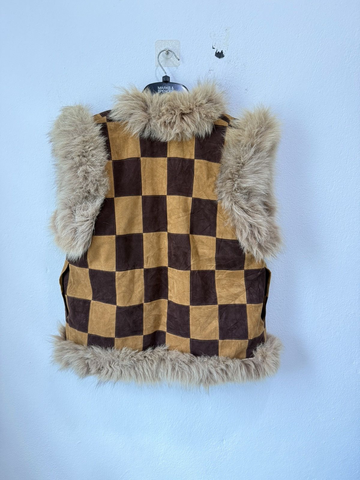 Le Grande Bleu (L.G.B.) Vintage Japanese Brand Plaid Leather Vest With Fur Rare Size US M / EU 48-50 / 2 - 5 Thumbnail
