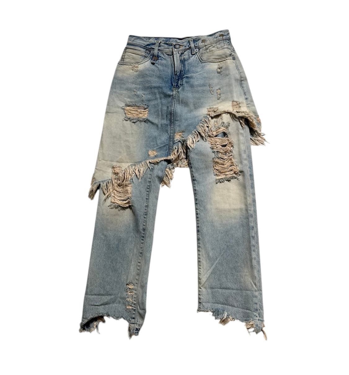 R13 R13 Distressed Double Denim Jeans Size 26" / US 2 / IT 38 - 1 Thumbnail
