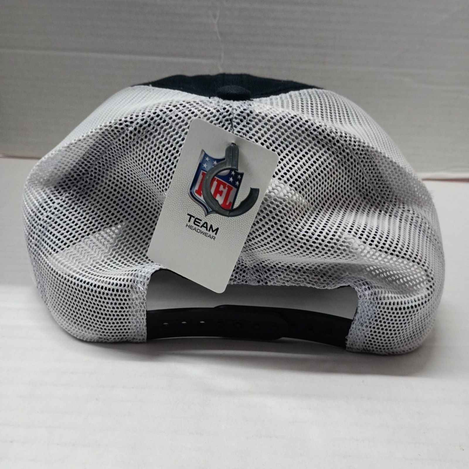 NFL Baltimore Ravens Black White Mesh Patch Logo Adjustable Hat Size ONE SIZE - 3 Thumbnail