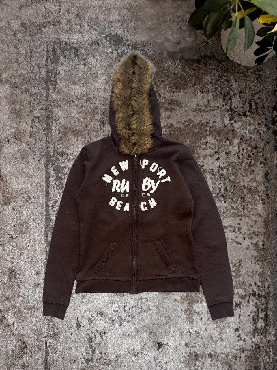 Other Vintage Ruby Tuesday Faux Fur Brown Zip Hoodie Size M / US 6-8 / IT 42-44 - 1 Thumbnail