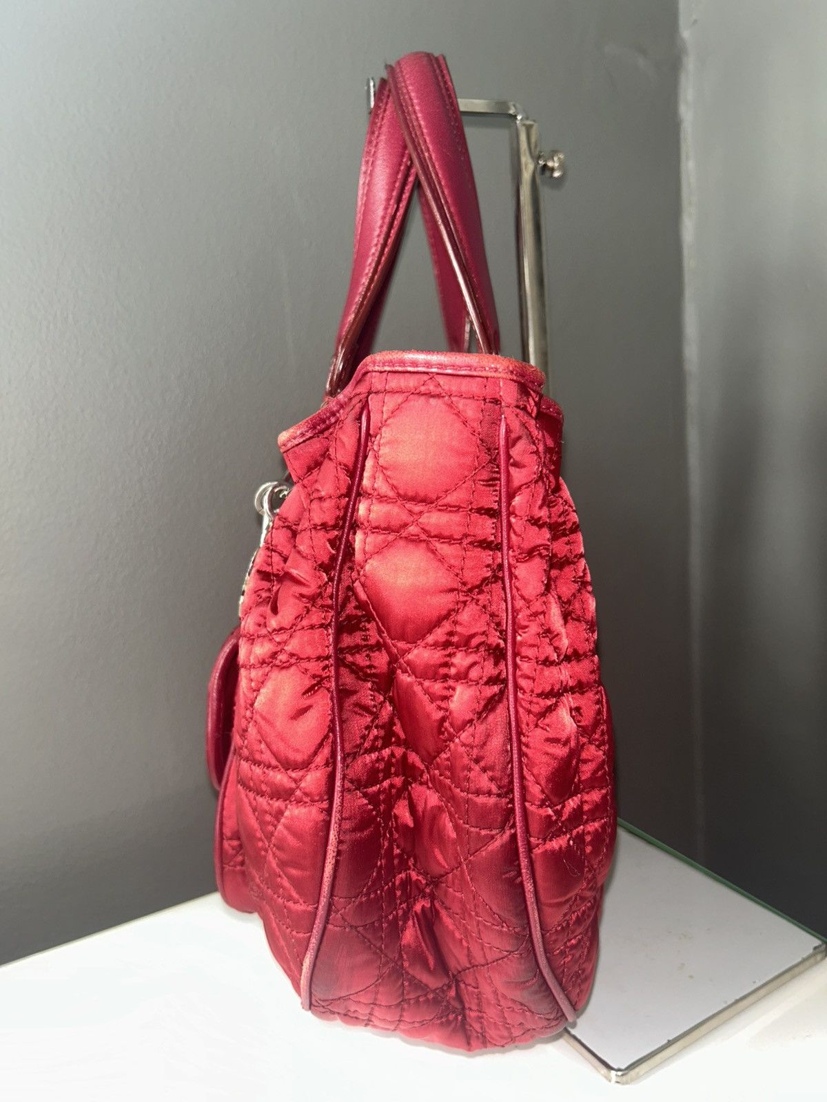 Dior Christian Dior Red Nylon Cannage Charming Lock Bag w/ COA Size ONE SIZE - 10 Thumbnail