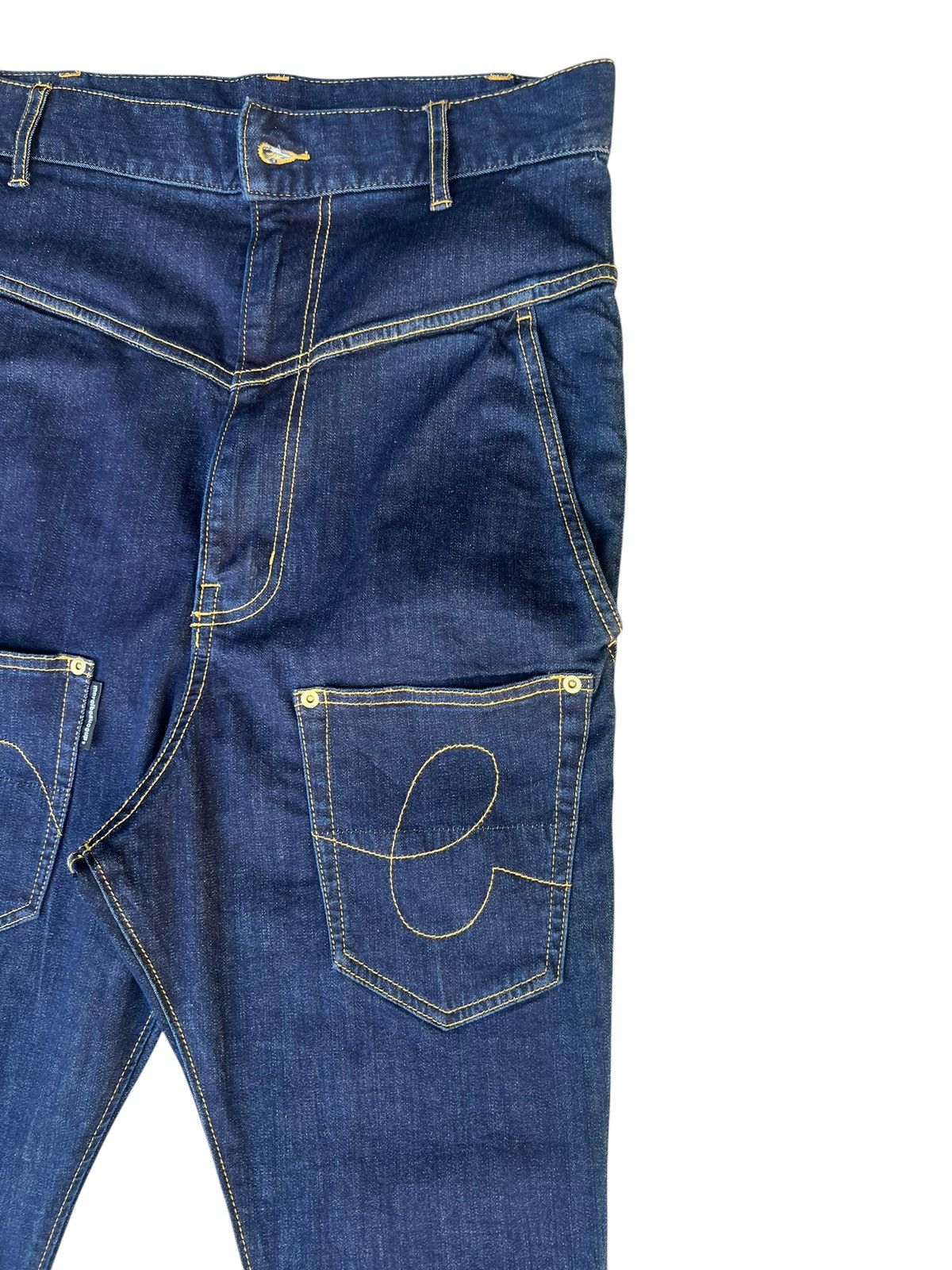 Issey Miyake Mercibeaucoup Stretchable Denim Drop Crotch Jeans Size US 31 - 10 Thumbnail