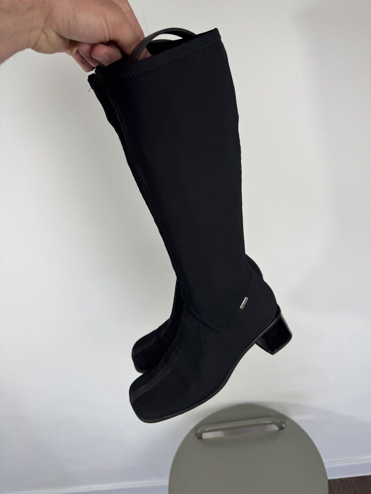 Other Vintage Gore Tex Black Stretch Knee High Boots Block Heel 39 Size US 8 / IT 38 - 7 Thumbnail