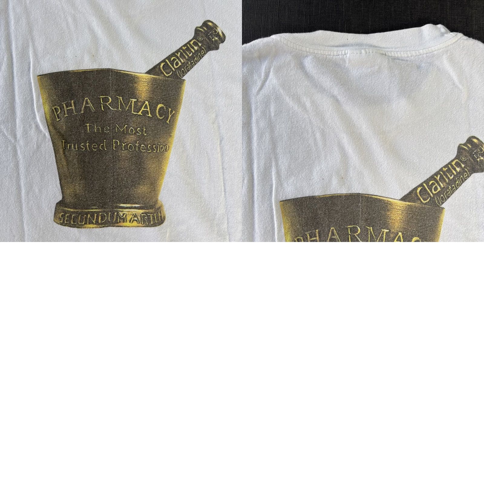 Hanes VINTAGE Hanes T-Shirt Men XL White 90s Graphic Print Claritin Pharmacy Most Trusted Profession Medicine 90s Mens XXL Size US XL / EU 56 / 4 - 10 Thumbnail