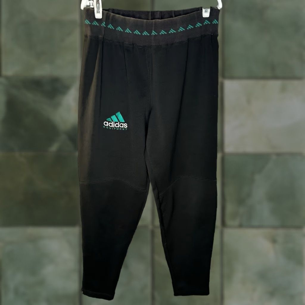 VINTAGE adidas EQT Equipment Logo Jogger Sweatpants Black Green Men’s Medium