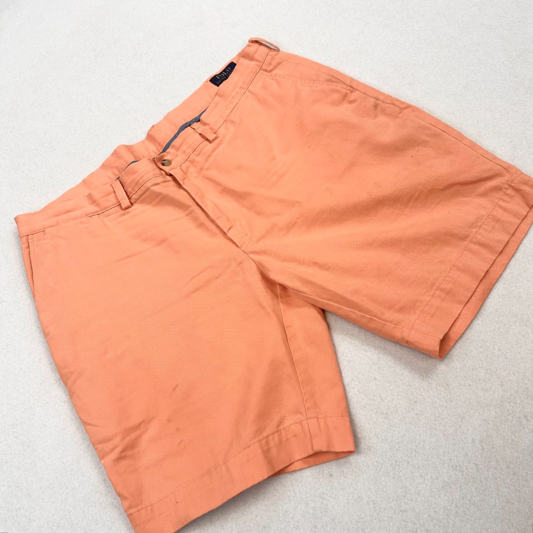 Polo Ralph Lauren Polo Ralph Lauren Mens Chino Shorts Classic Fit 38 Orange 8 Inseam Cotton Flat Front Zip Pockets Travel Casual Beach 90s? Size US M / EU 48-50 / 2 - 2 Thumbnail
