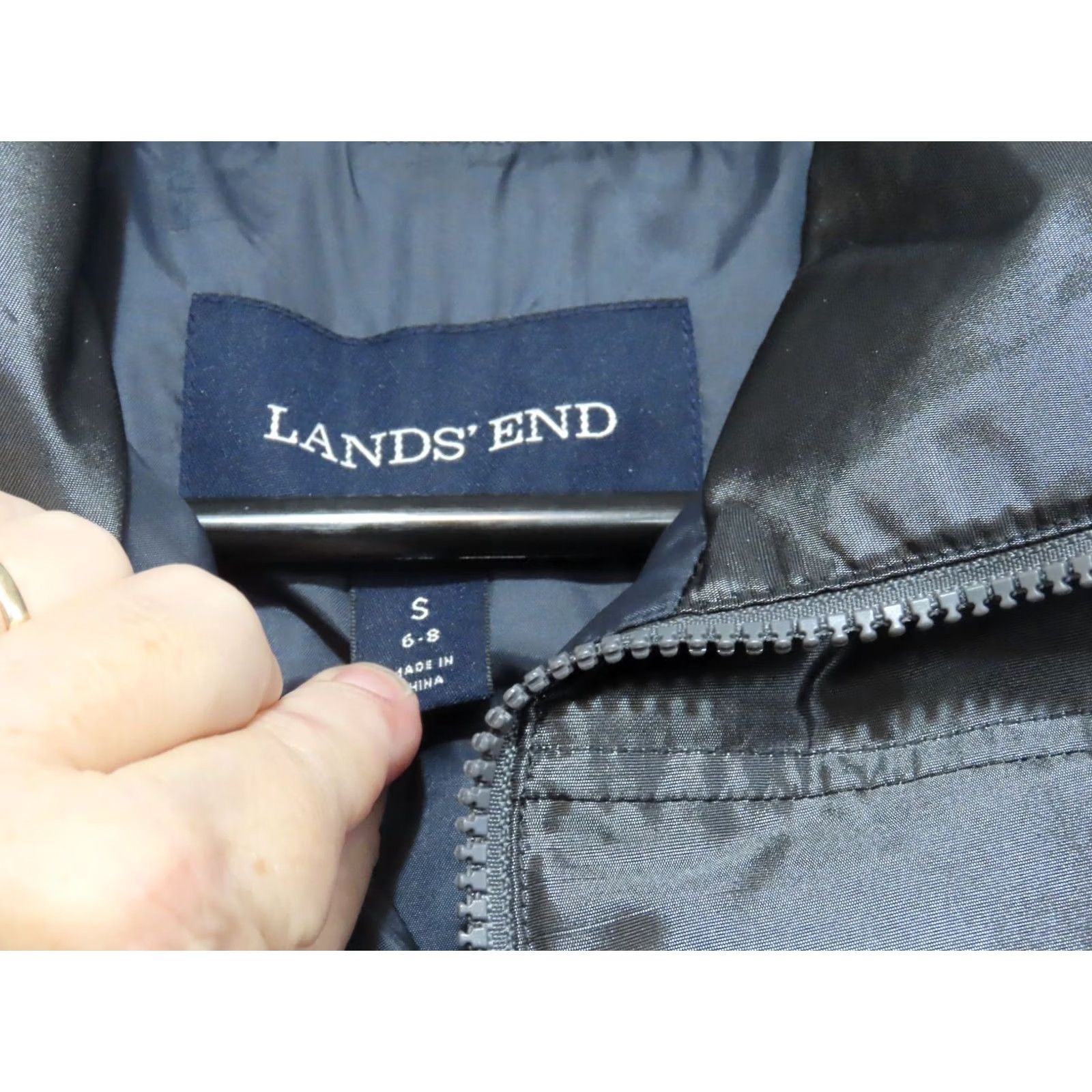 Lands' End Lands' End Thin Full Zip Puffer Vest Women's S Quilted Black 6-8 Charcoal (Junior? not applicable) Size S / US 4 / IT 40 - 5 Thumbnail