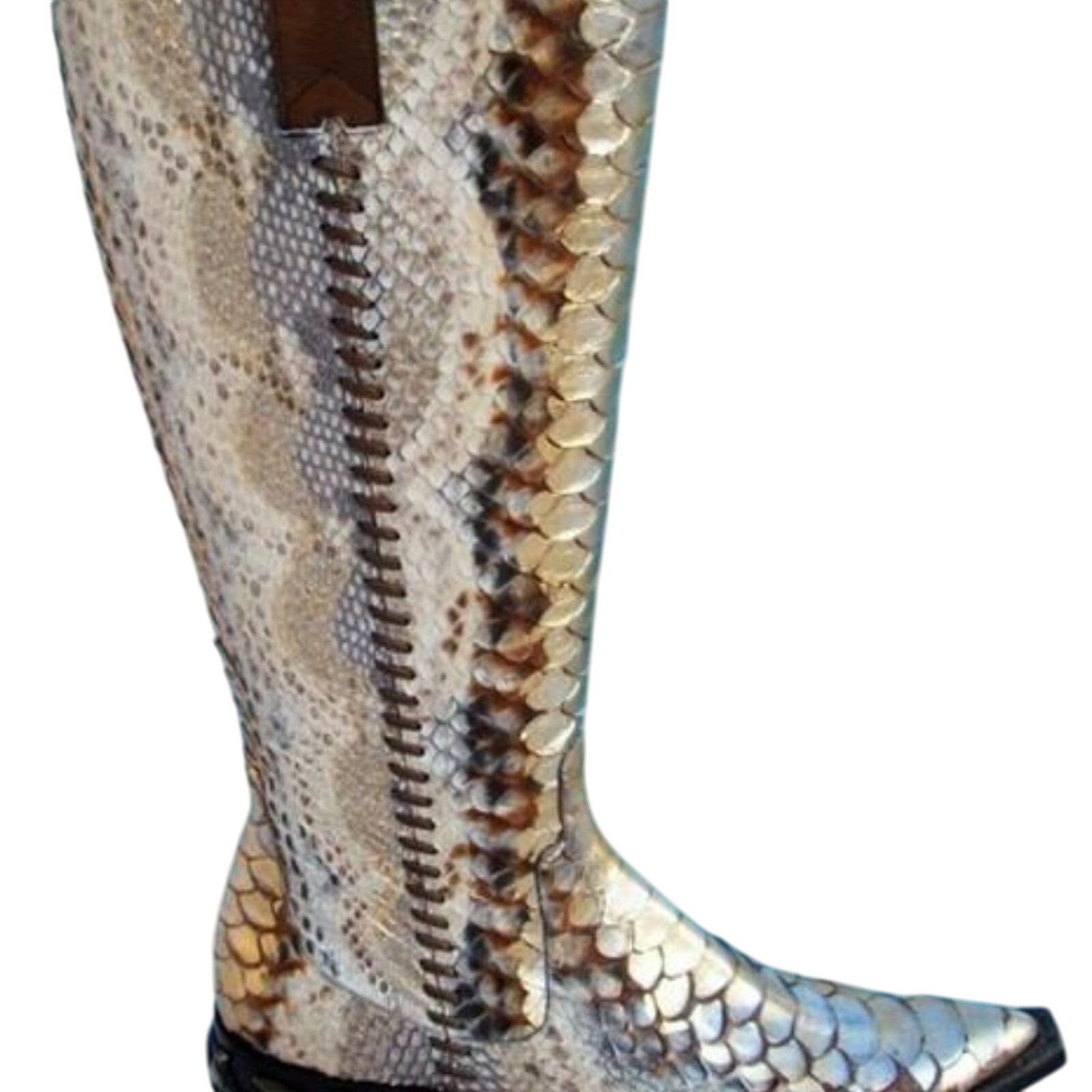 Donald Pliner Donald Pliner Hand Painted Python Metalic Leather Boot $1500 Size US 5 / IT 35 - 6 Thumbnail