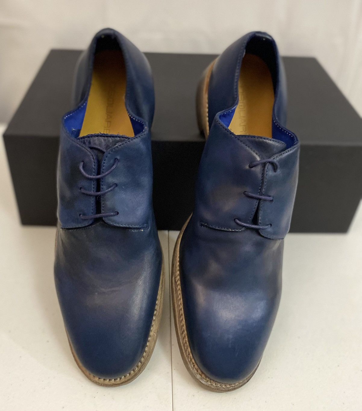 Dsquared2 Dsquared2 🇮🇹 Blue Goodyear welt Handmade Uni Derby 8.5 NEW Size US 8.5 / EU 41-42 - 3 Thumbnail