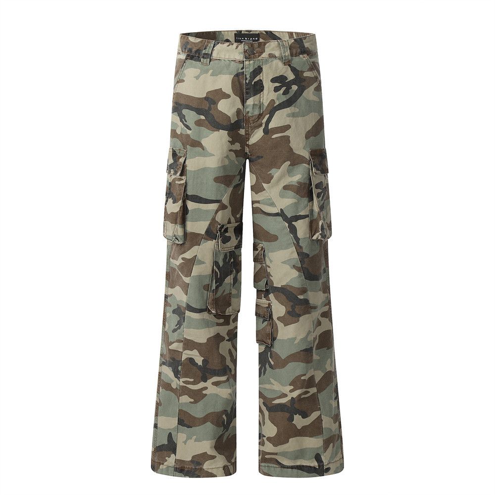 Designer × Japanese Brand × Vintage washed faded camo skate hiphop baggy cargo pants Size US 29 - 6 Thumbnail