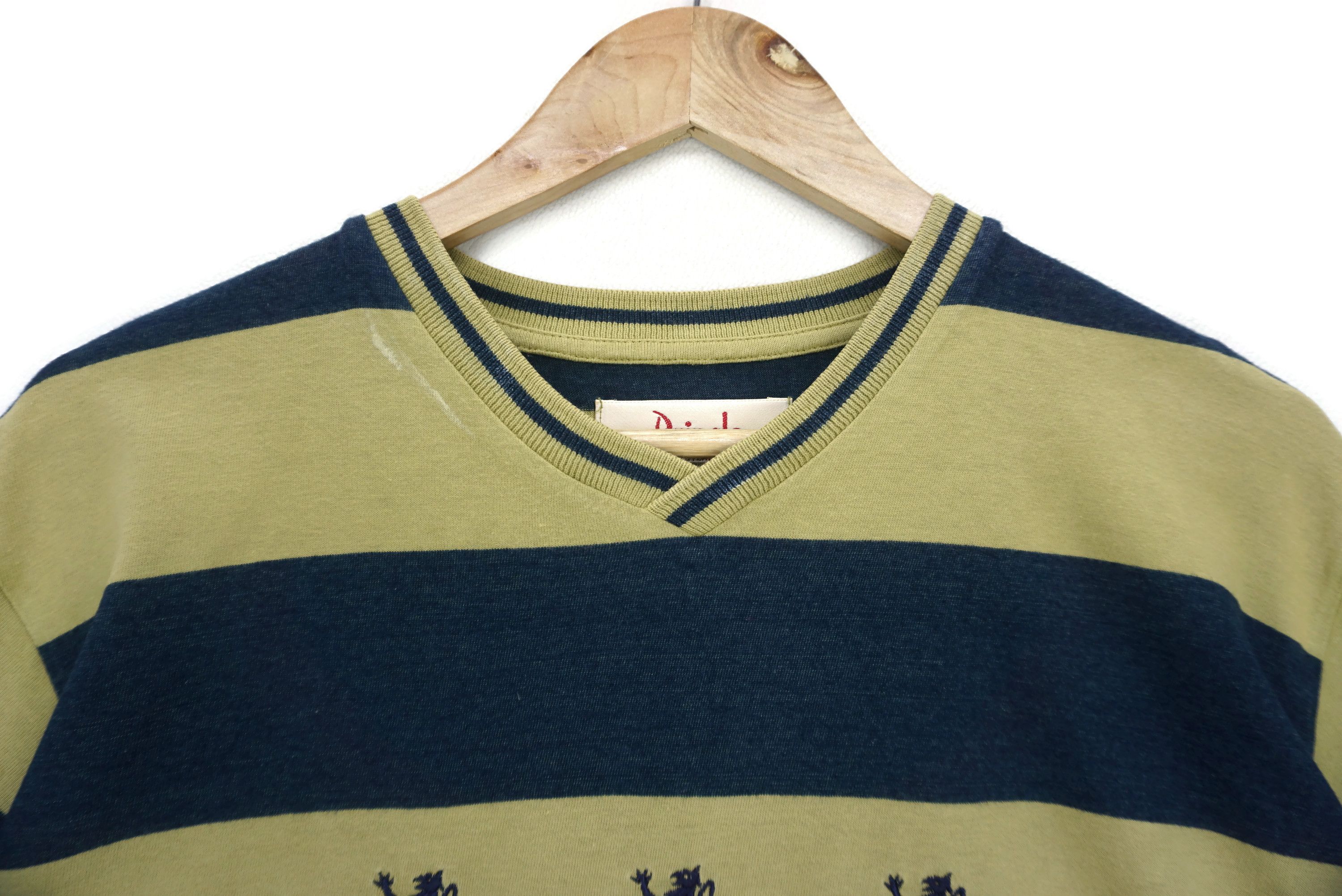 Pringle Of Scotland Vintage Pringle Tee Size S V Neck Striped Made in Portugal Size US S / EU 44-46 / 1 - 3 Thumbnail
