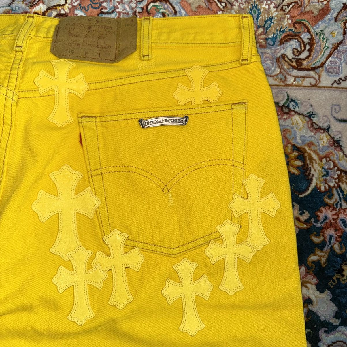 Chrome Hearts YELLOW F&F CROSS PATCH SILVER STUDS VINTAGE JEANS (RARE) Size US 38 / EU 54 - 4 Thumbnail