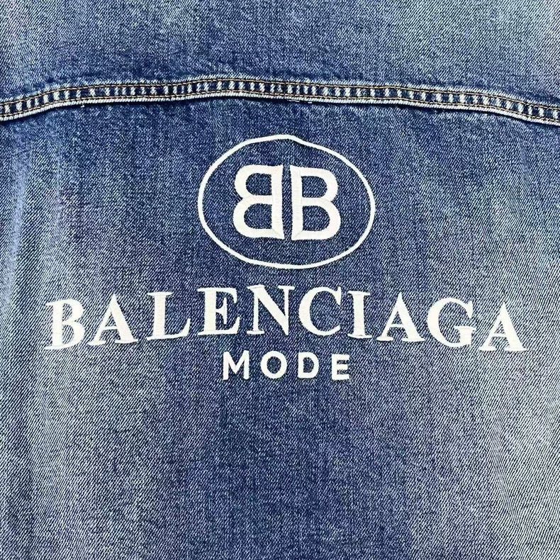 Balenciaga Balenciaga Distressed blue back double B logo denim jacket Size US S / EU 44-46 / 1 - 4 Thumbnail