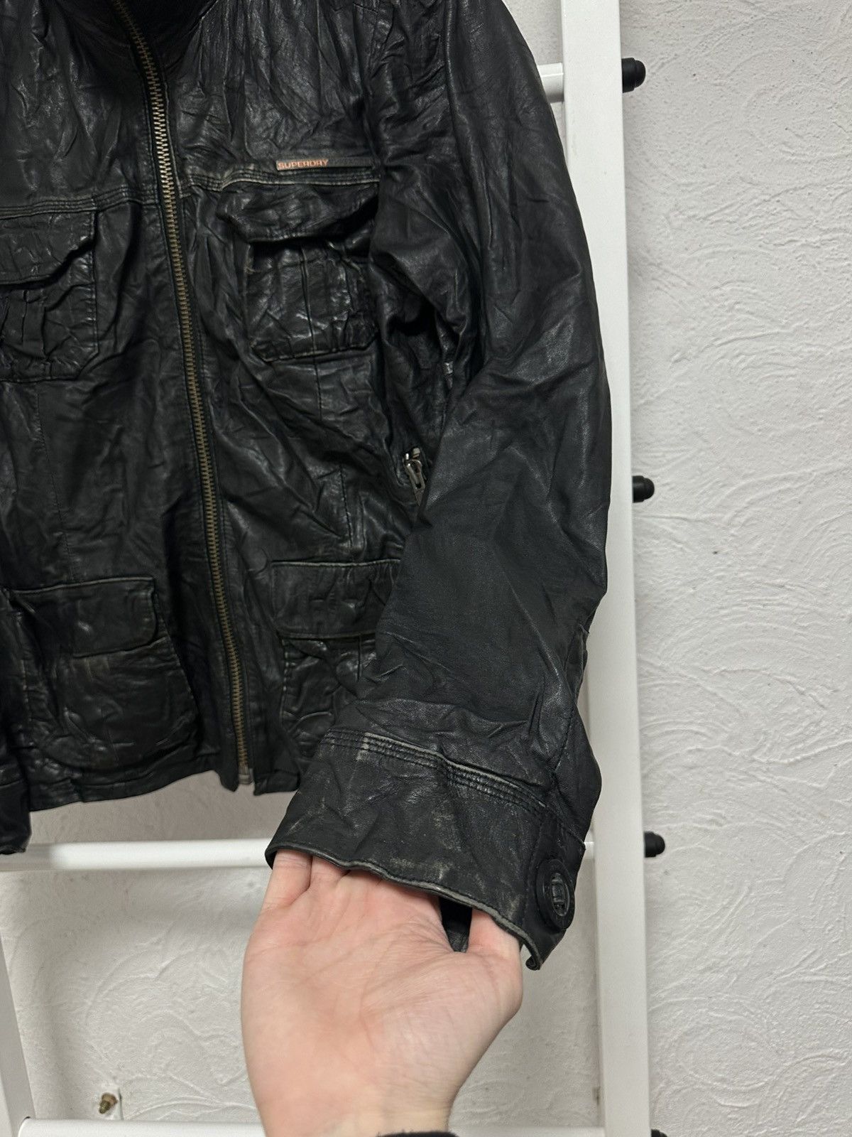 Japanese Brand × Superdry Superdry Avant-Garde Leather Jacket M Size Diesel Style Size US M / EU 48-50 / 2 - 3 Thumbnail