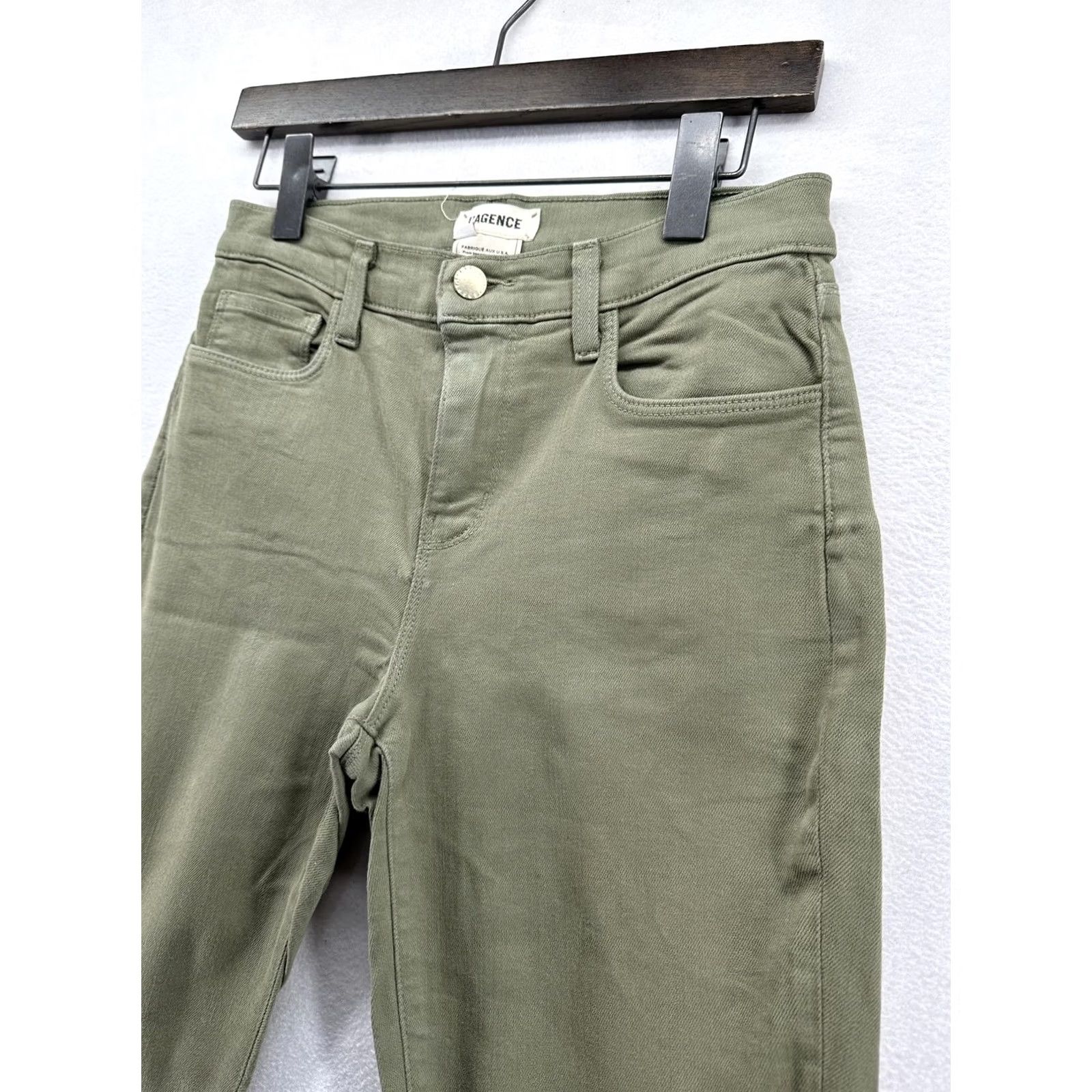 L'AGENCE L'AGENCE Jeans Womens 26 Green High Rise Skinny Crop Raw Hem Denim USA Size 26" / US 2 / IT 38 - 2 Thumbnail