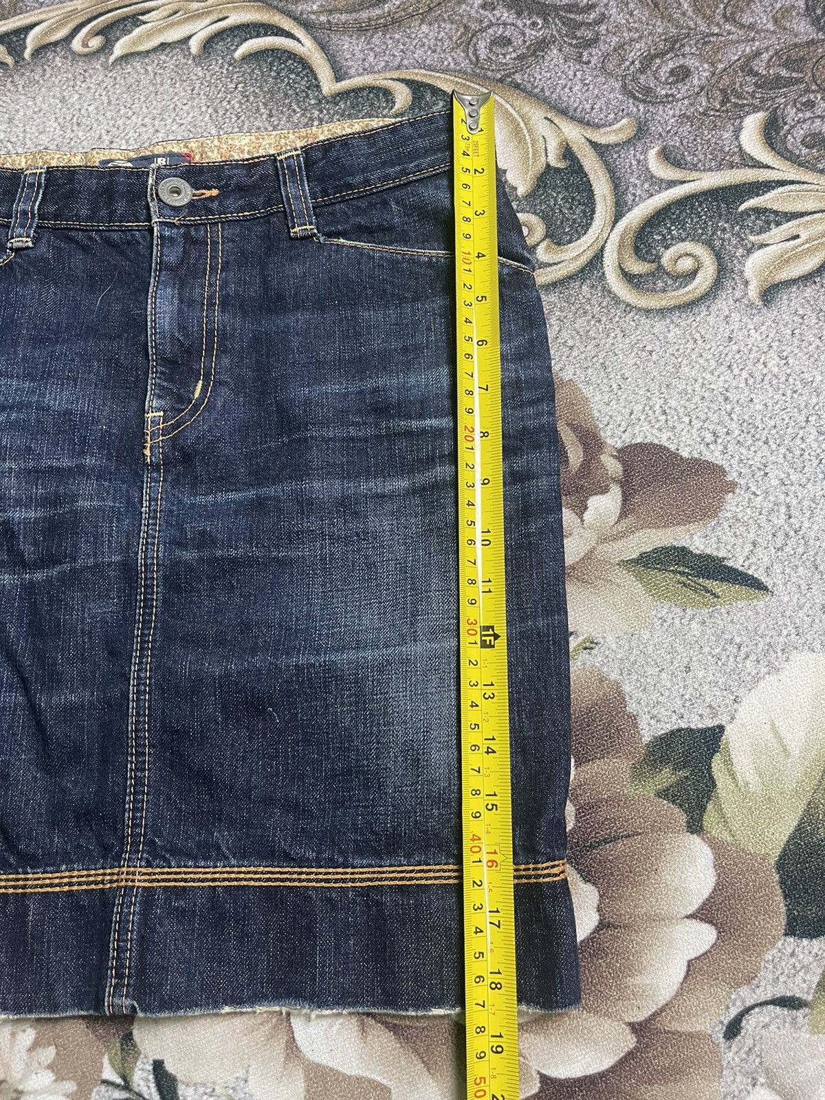 Blue Blue Japan Vintage Blue jeans mini skirt streetwear Size 31" - 4 Thumbnail