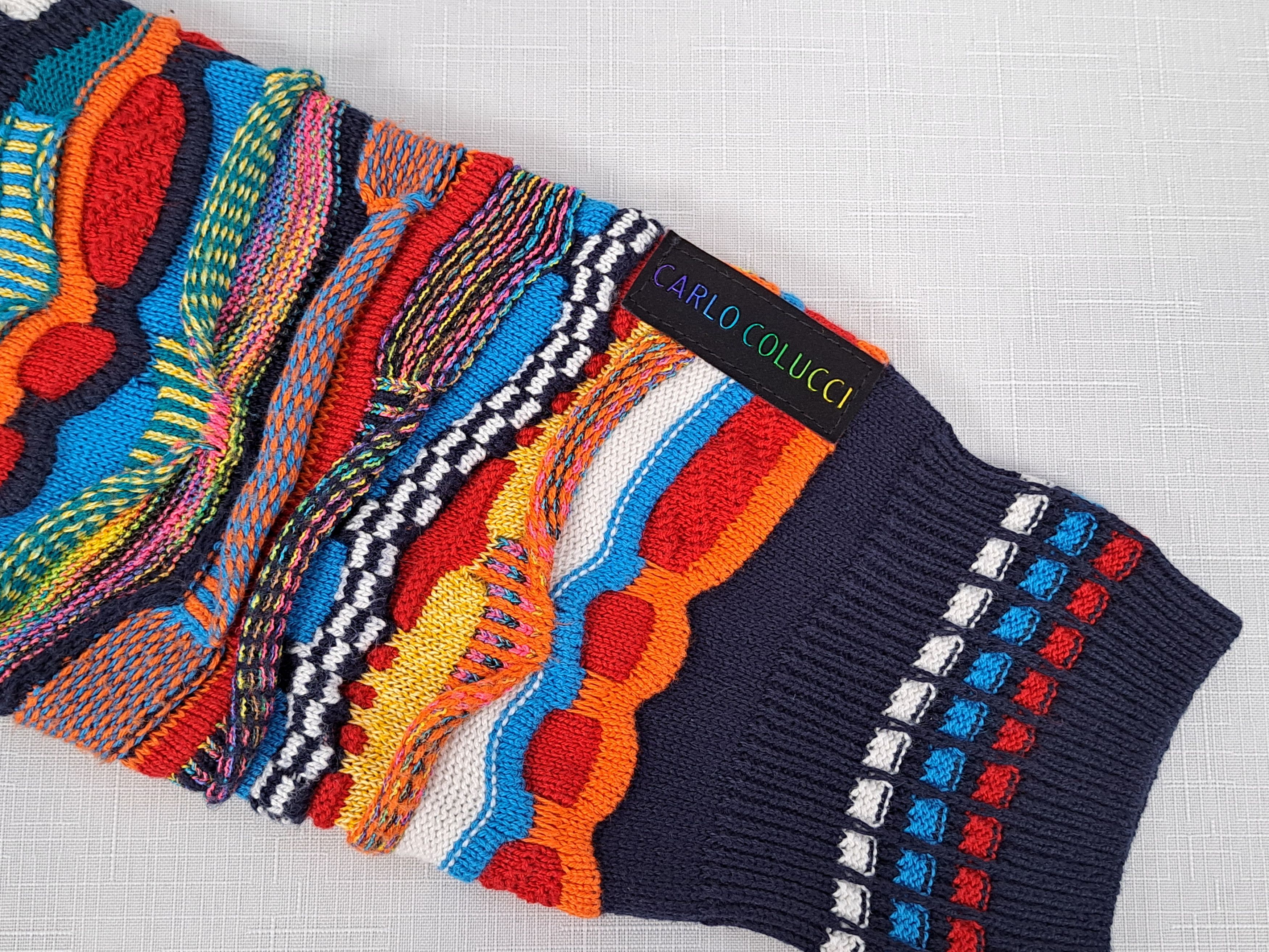 Carlo Colucci Carlo Colucci multicolor sweater Coogi style. Size L Size US L / EU 52-54 / 3 - 10 Thumbnail