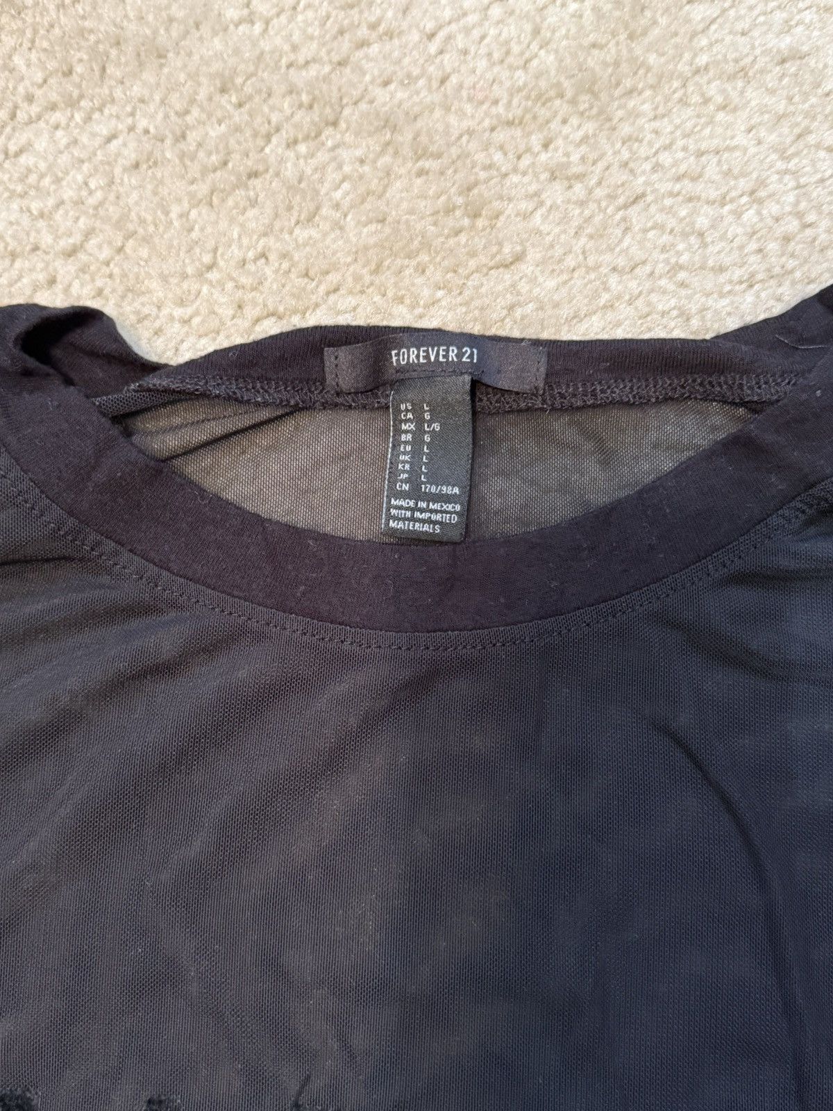Forever 21 Forever 21 Black Mesh Made In The 90’s Tee Size Large Size L / US 10 / IT 46 - 4 Thumbnail