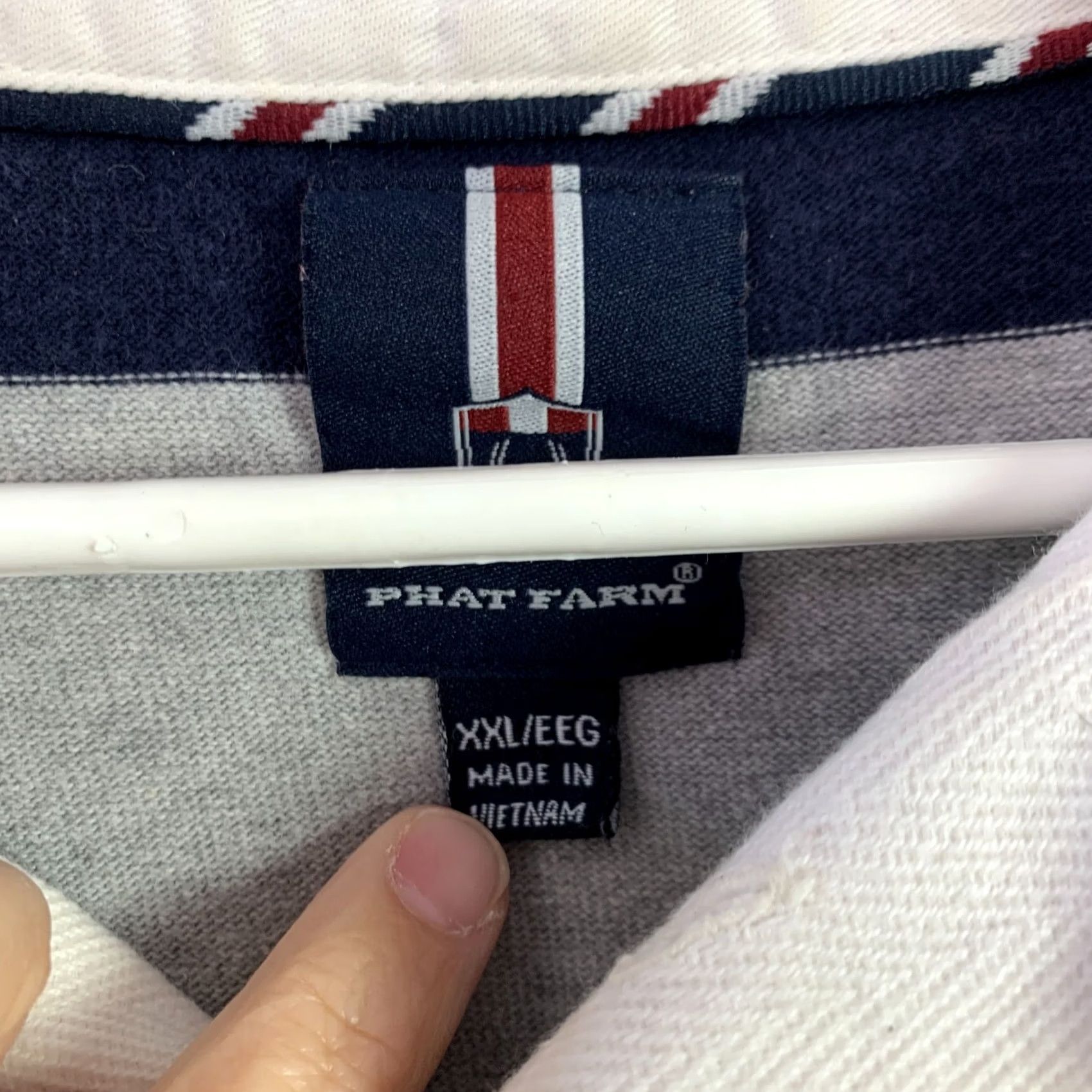 Phat Farm VINTAGE Phat Farm Polo Shirt Adult 2X XXL Gray Blue Red Striped Y2K Men Size US XXL / EU 58 / 5 - 4 Thumbnail