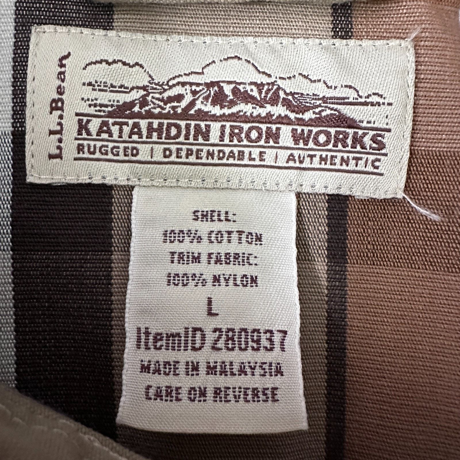 L.L. Bean LL Bean Katahdin Iron Works Shirt Men’s Large Brown Cotton Size US L / EU 52-54 / 3 - 7 Thumbnail