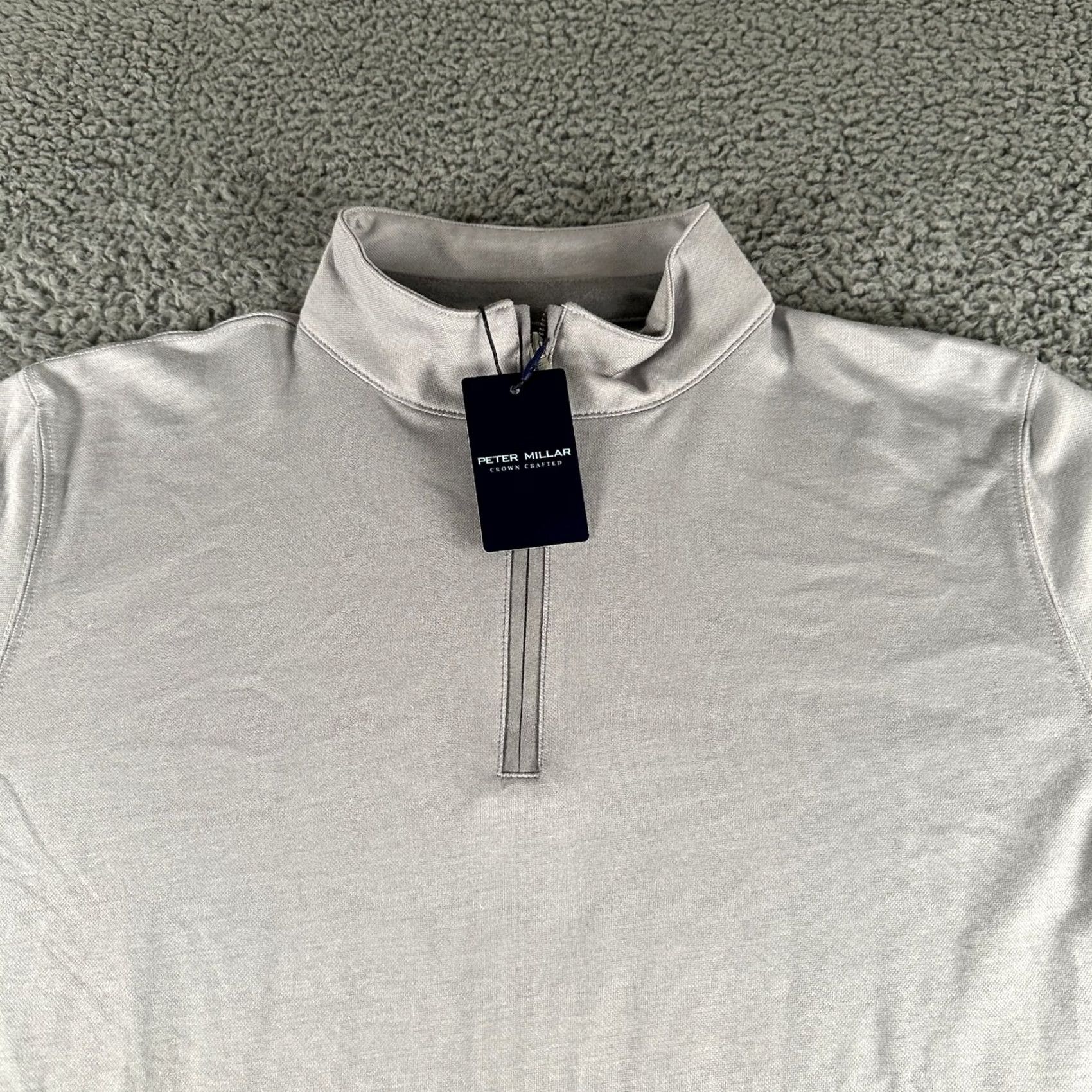 Peter Millar Peter Millar Crown Crafted Pullover Mens M Quarter Zip Light Gray Golf NWT Size US M / EU 48-50 / 2 - 2 Thumbnail