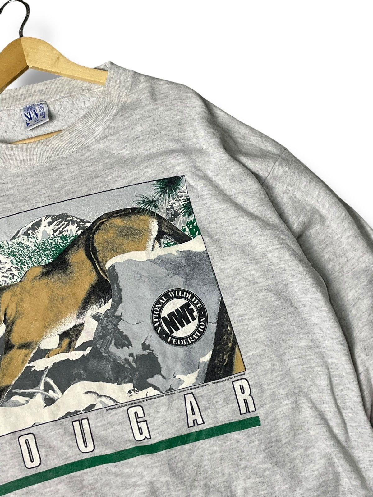 Japanese Brand × Vintage Vintage COUGAR National Wildlife Sweatshirt (80) Size US L / EU 52-54 / 3 - 2 Thumbnail