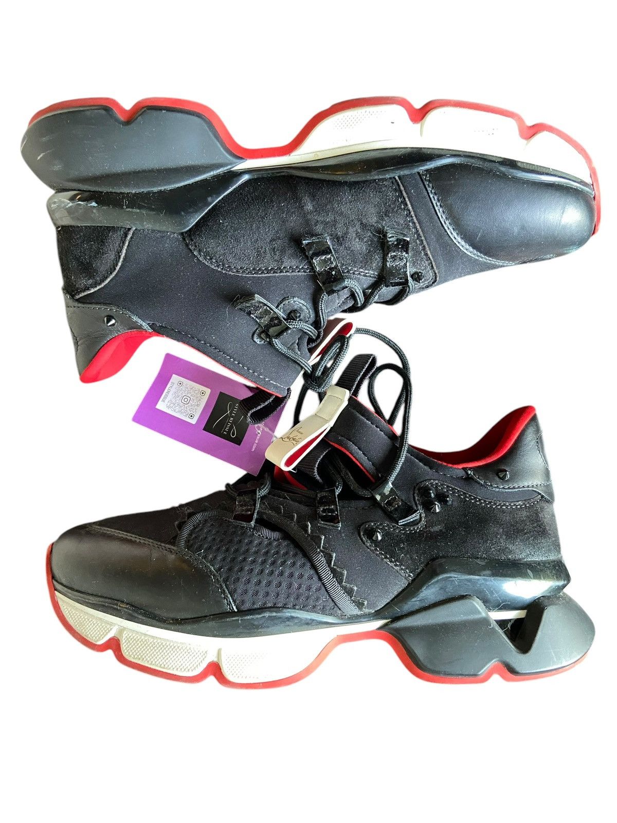 Christian Louboutin Christian Louboutin Red Runner Neoprene Sneakers Size US 10 / EU 43 - 4 Thumbnail
